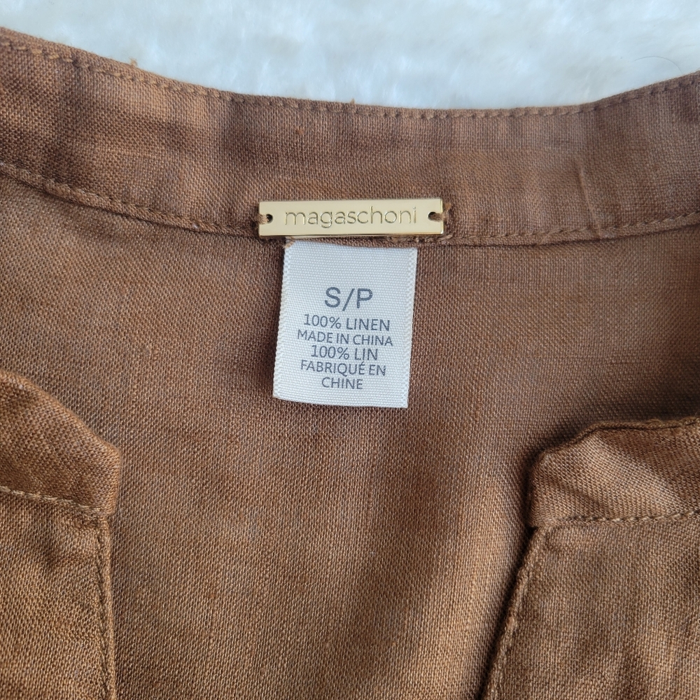 Magaschoni Linen Tunic Size Small - image 2